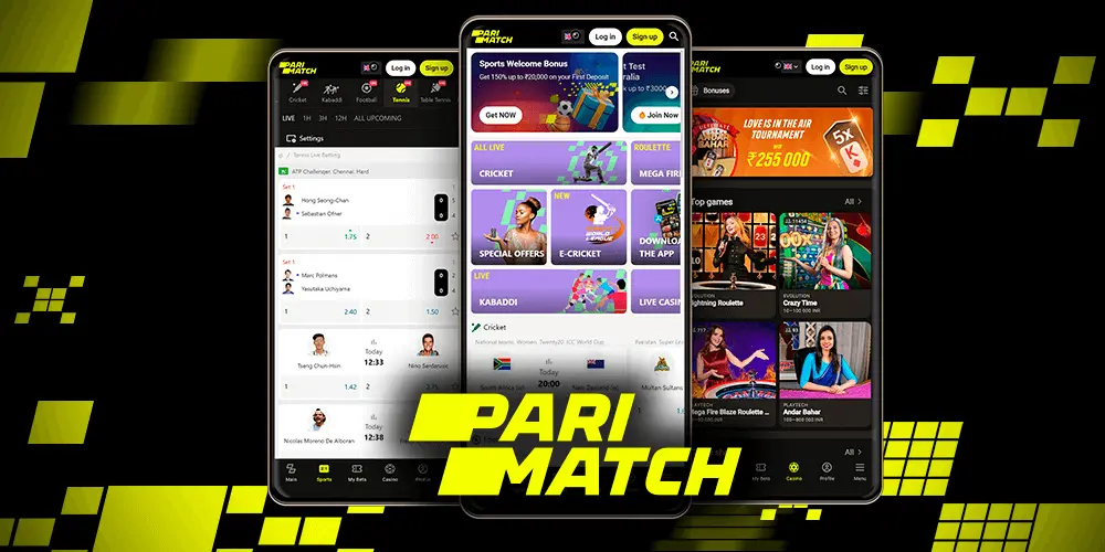 мобильная версия сайта Пари Матч казино на экране телефона
